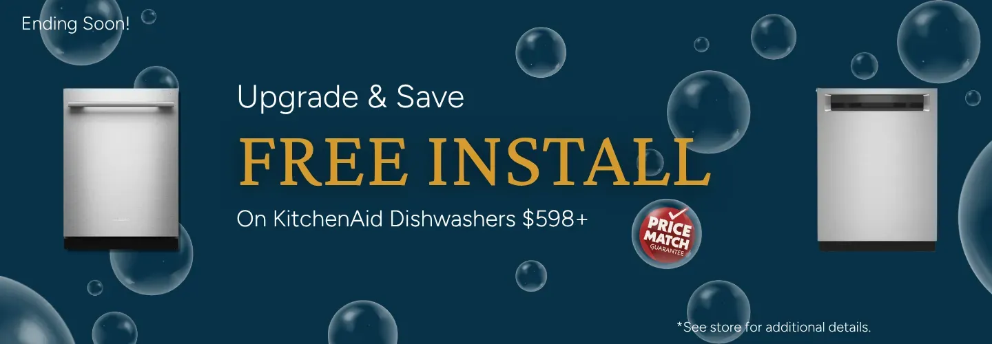 Free Installation on KitchenAid Dishwashers $598 and Up!